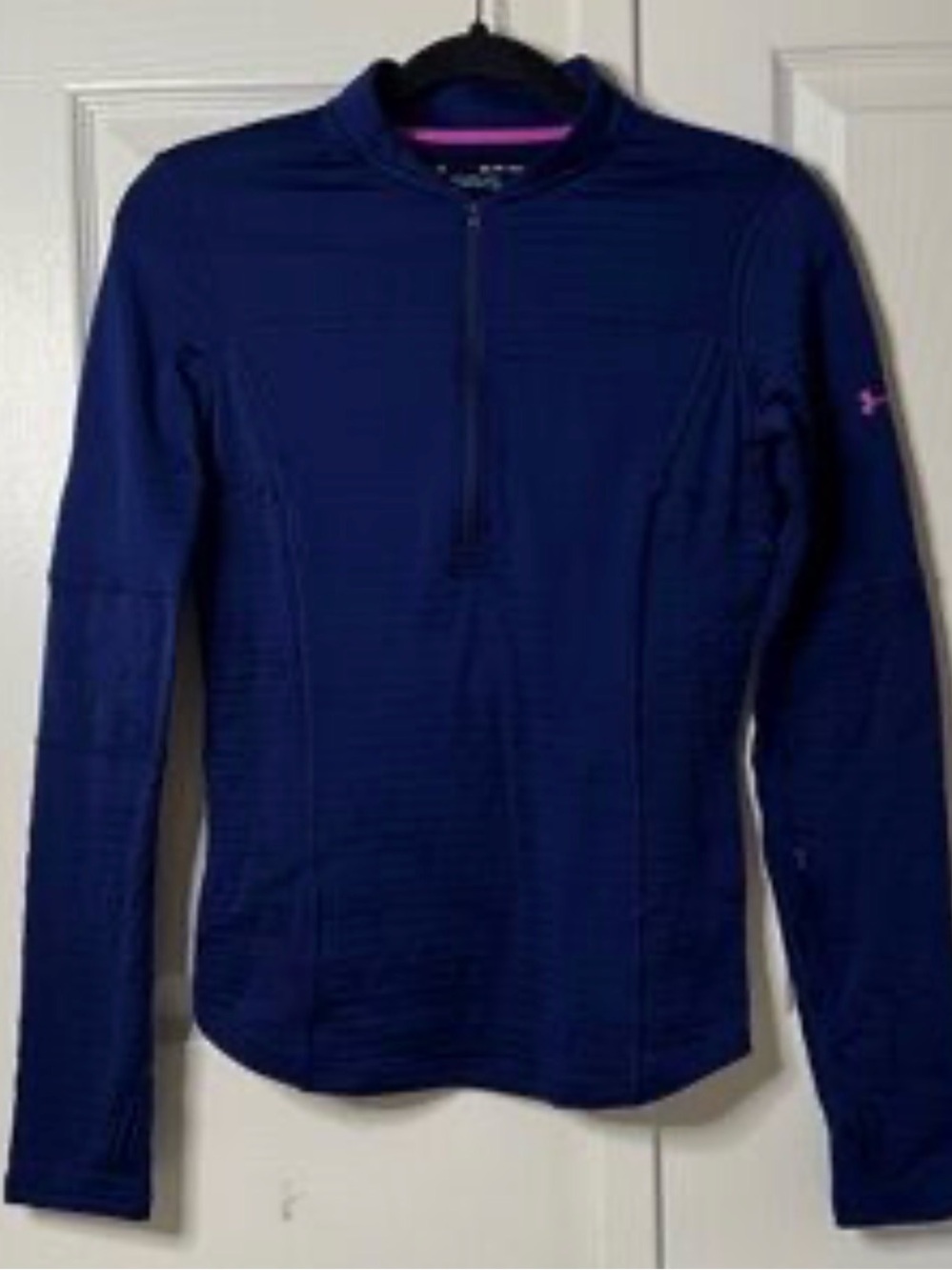 Under Armour ColdGear Womens 1/4 Zip Athletic Fit Purple Sweatshirt size medium